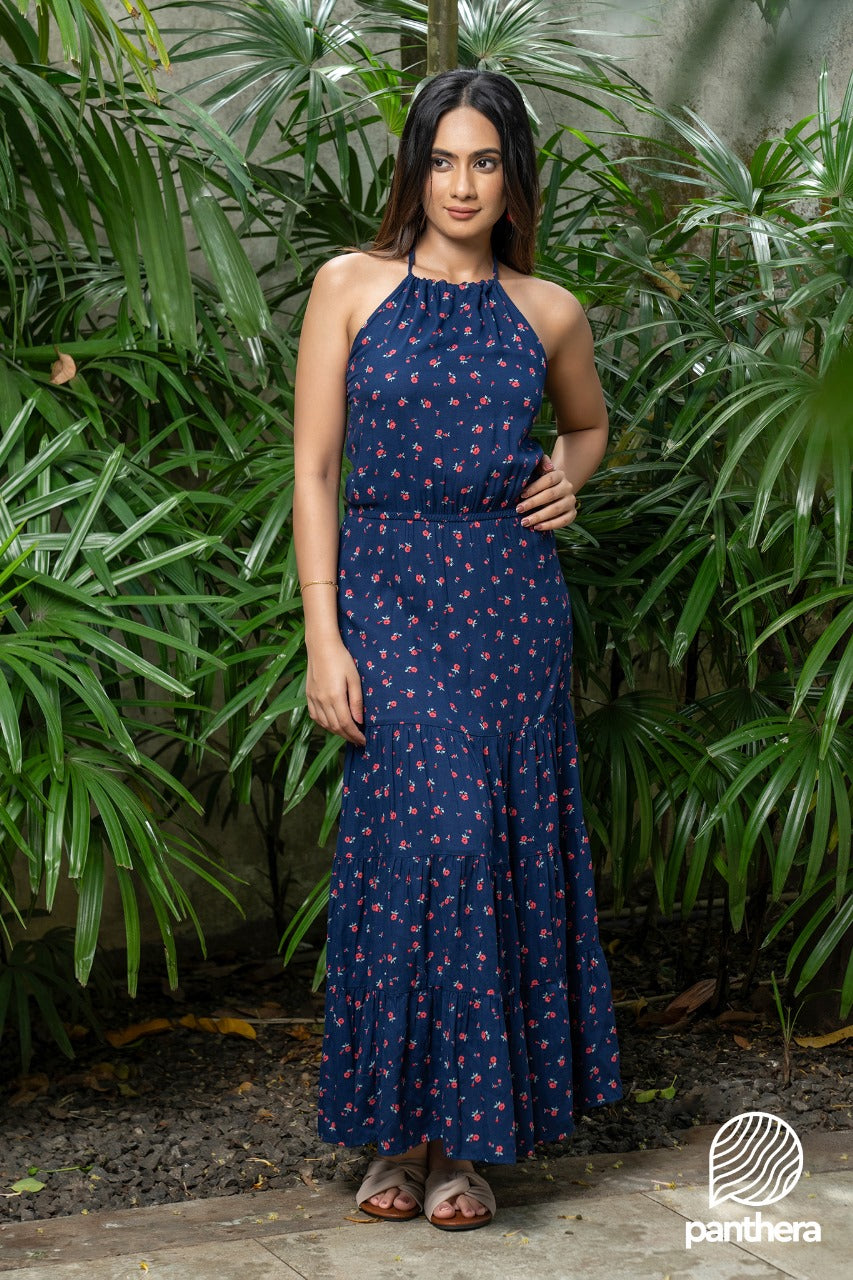 Holter Neck Frill Dress