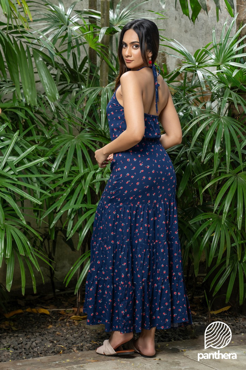 Holter Neck Frill Dress