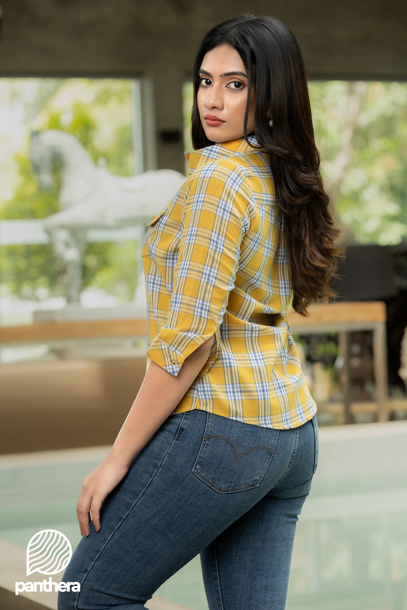 Check printed Double Pocket Shirt