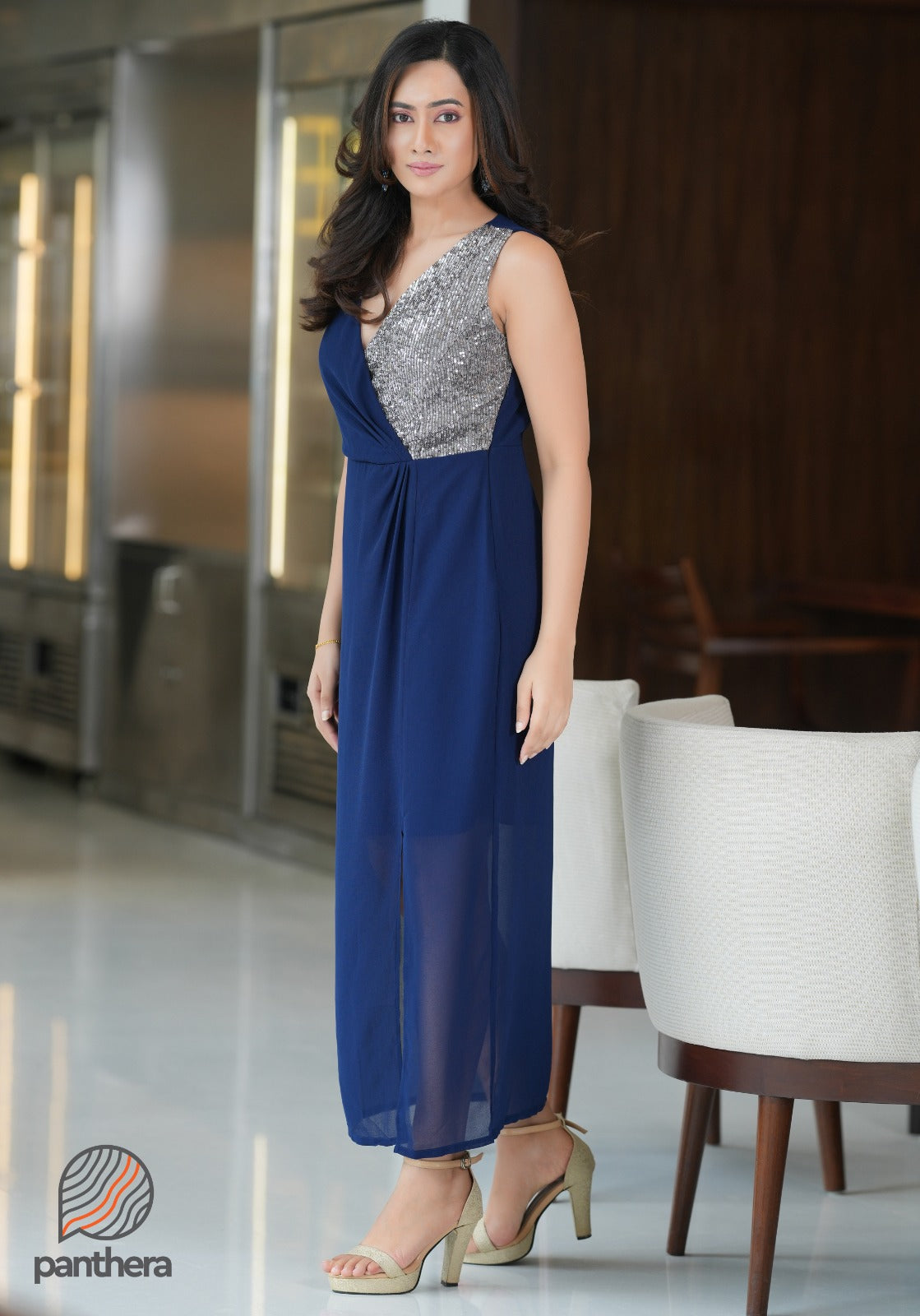 Sequenced Sleeveless Party Dress