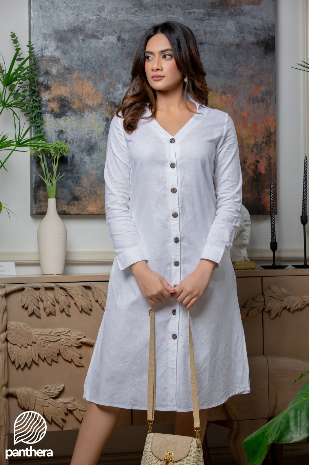 Long Sleeve Linen Dress