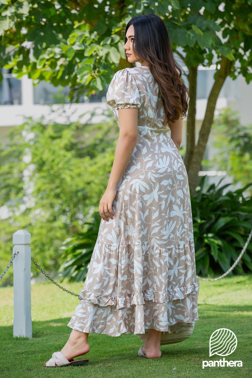 Floral Frill Maxi Dress