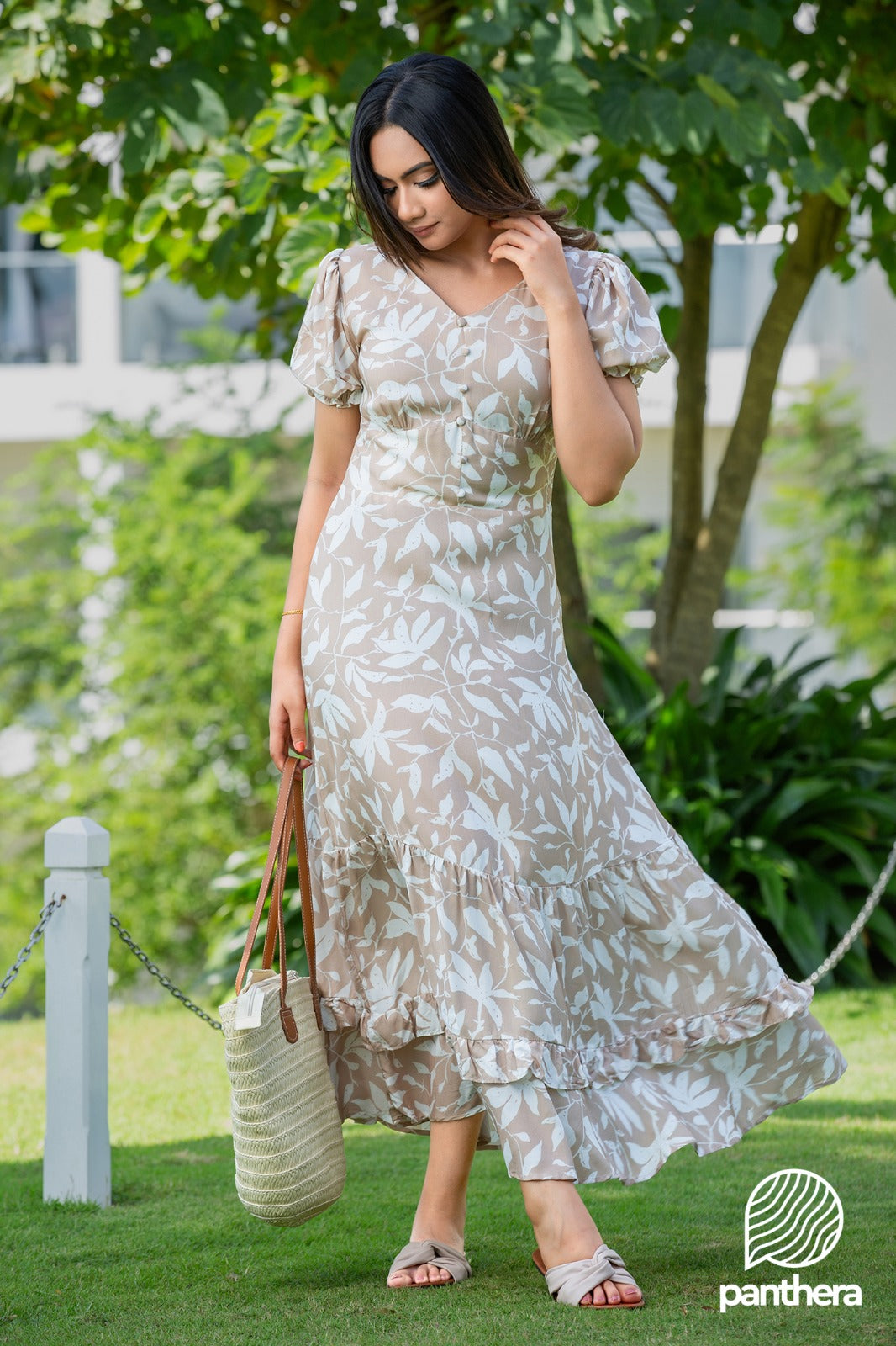 Floral Frill Maxi Dress
