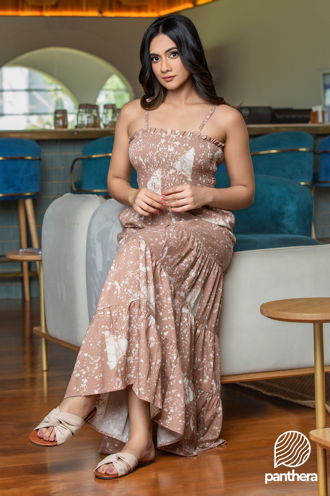 Smocking Detail Maxi Dress