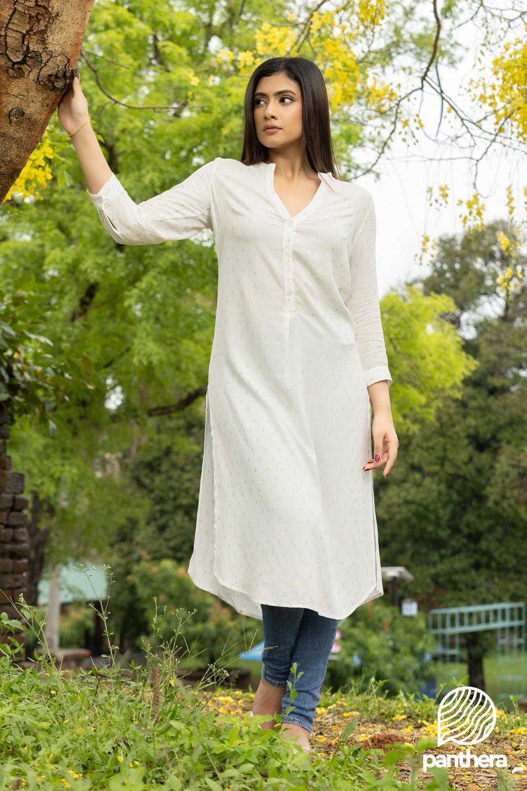 3/4 Sleeve Long Kurtha Top
