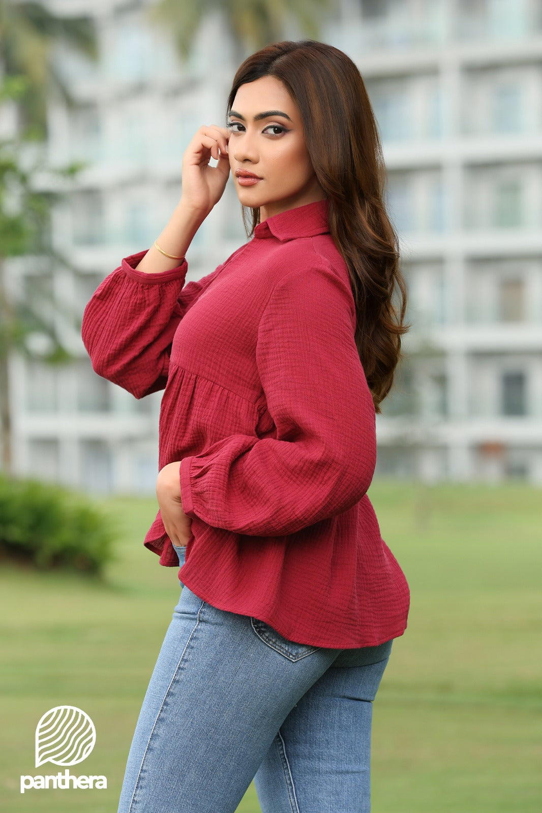 Frill detail Long Sleeve Top
