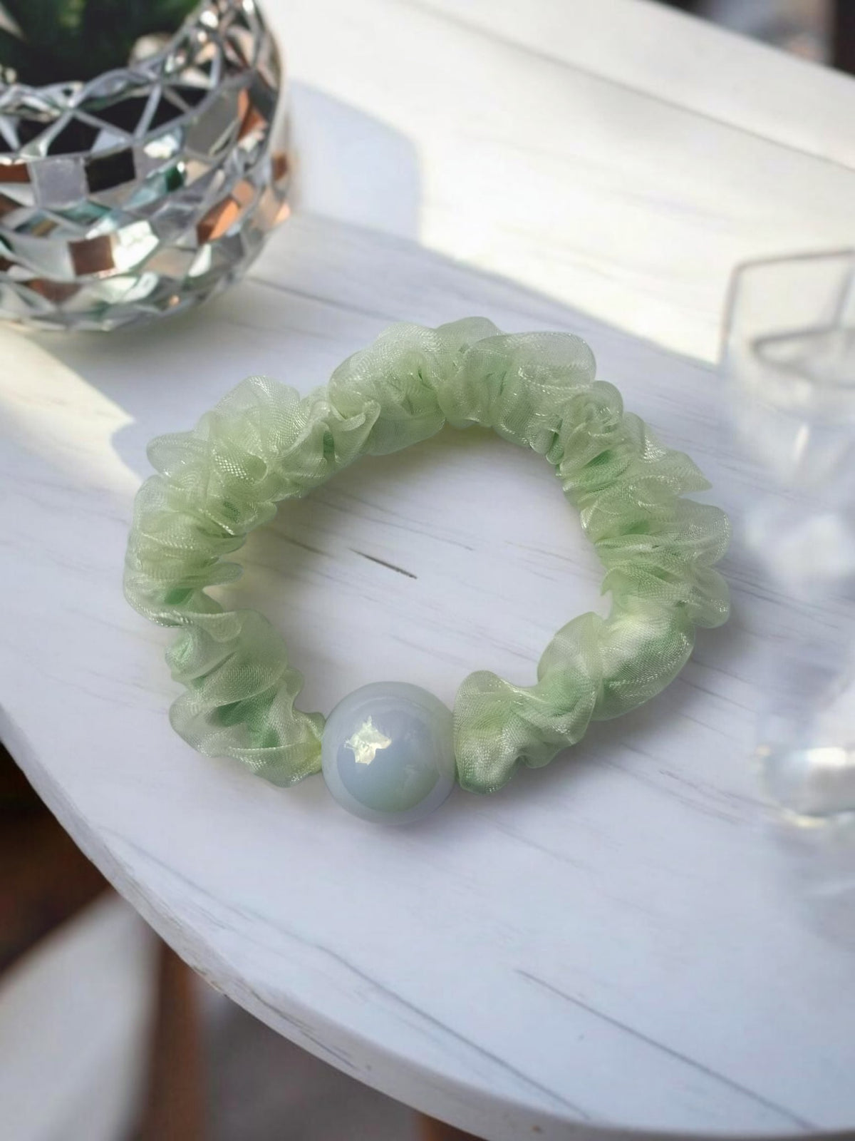 Pastel Pearl Mini Scrunchie