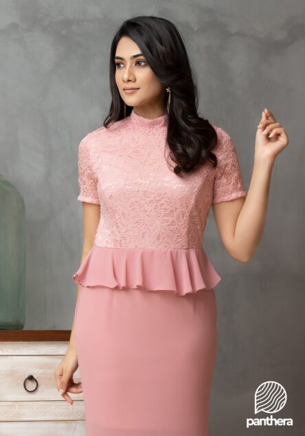 Lace High Neck Dress