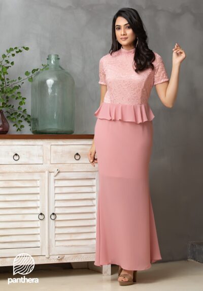 Lace High Neck Dress