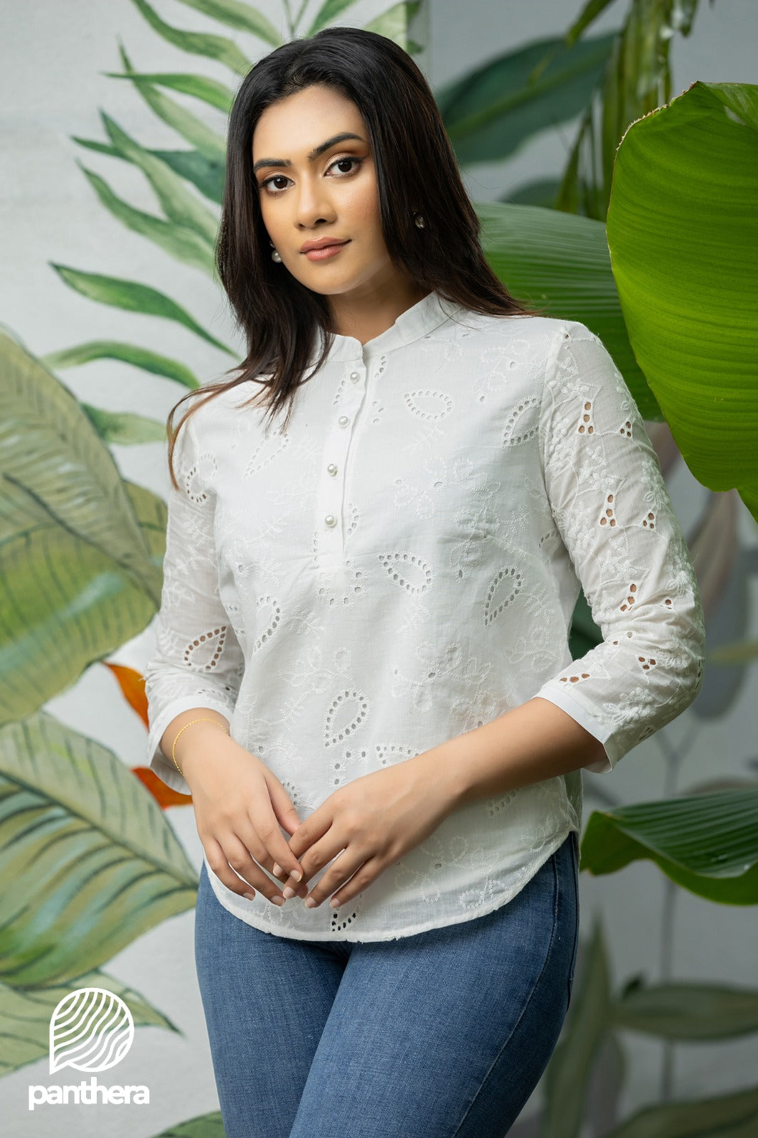 3/4″ Sleeve High Neck Top