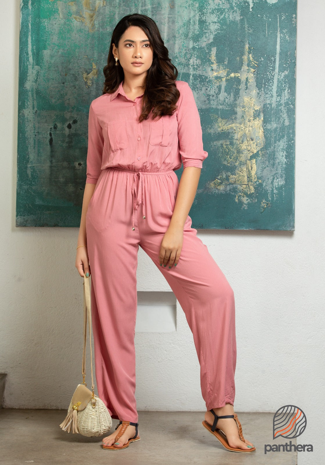 Casual 3/4 Sleeve Jump Suite