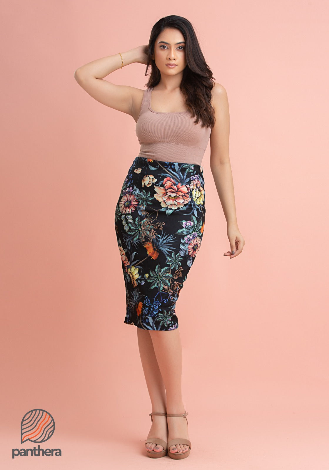 Floral Printed Pencil Skirt