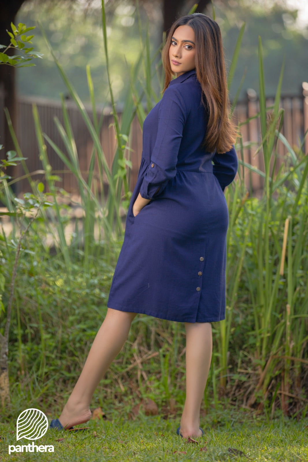 Over Size Casual Linen Midi Dress