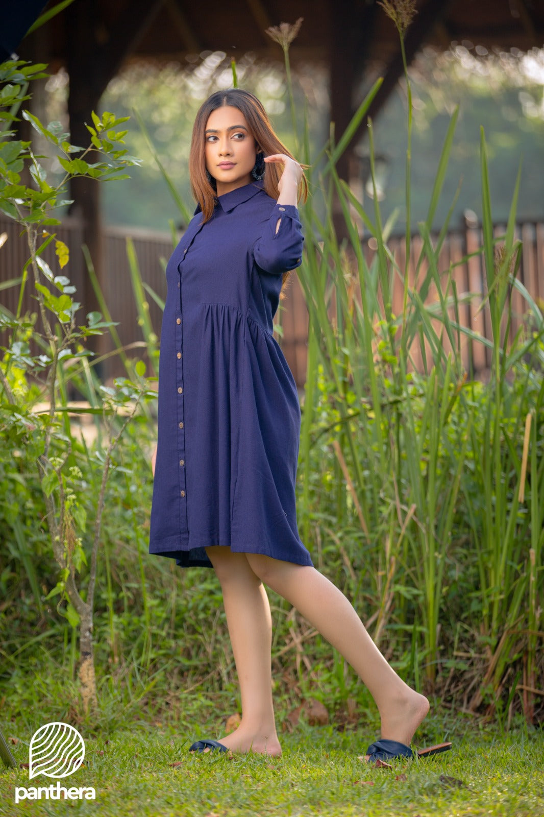 Over Size Casual Linen Midi Dress