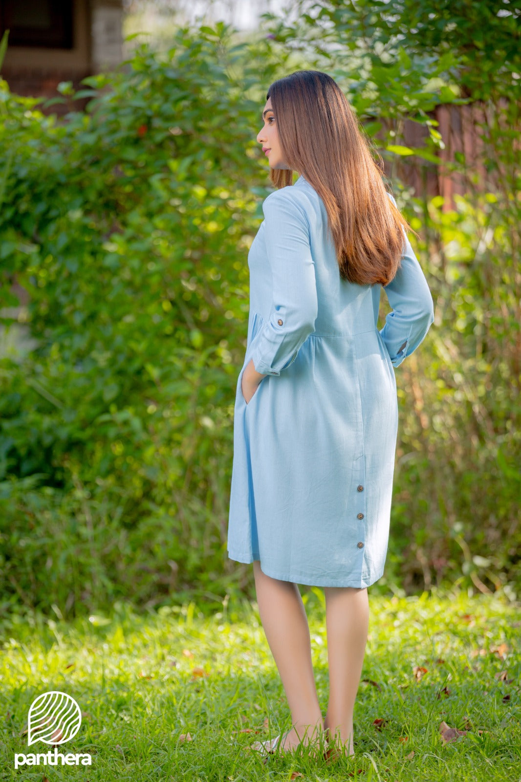 Over Size Casual Linen Midi Dress