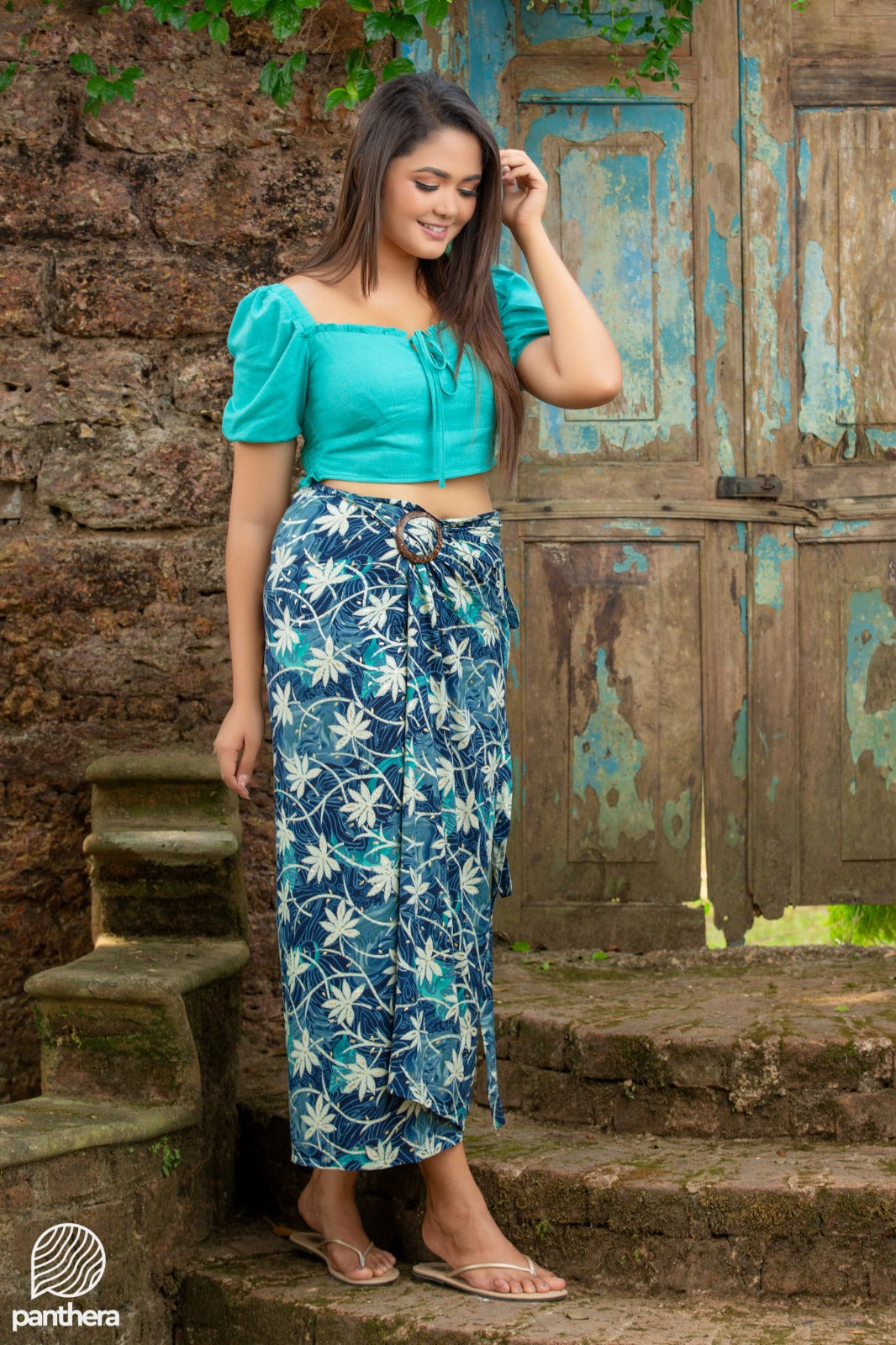Abstract Flower Print Lungi