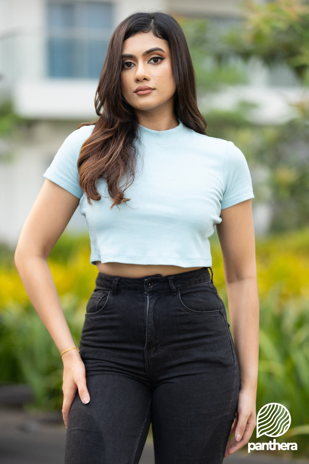 High neck Crop Top