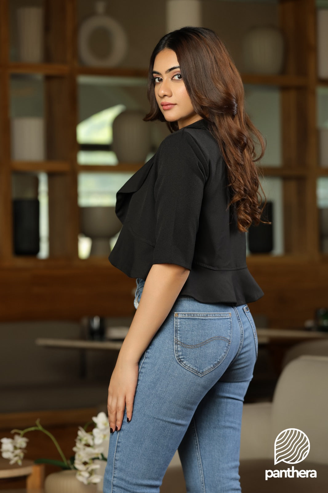 Frill Detail Over Coat