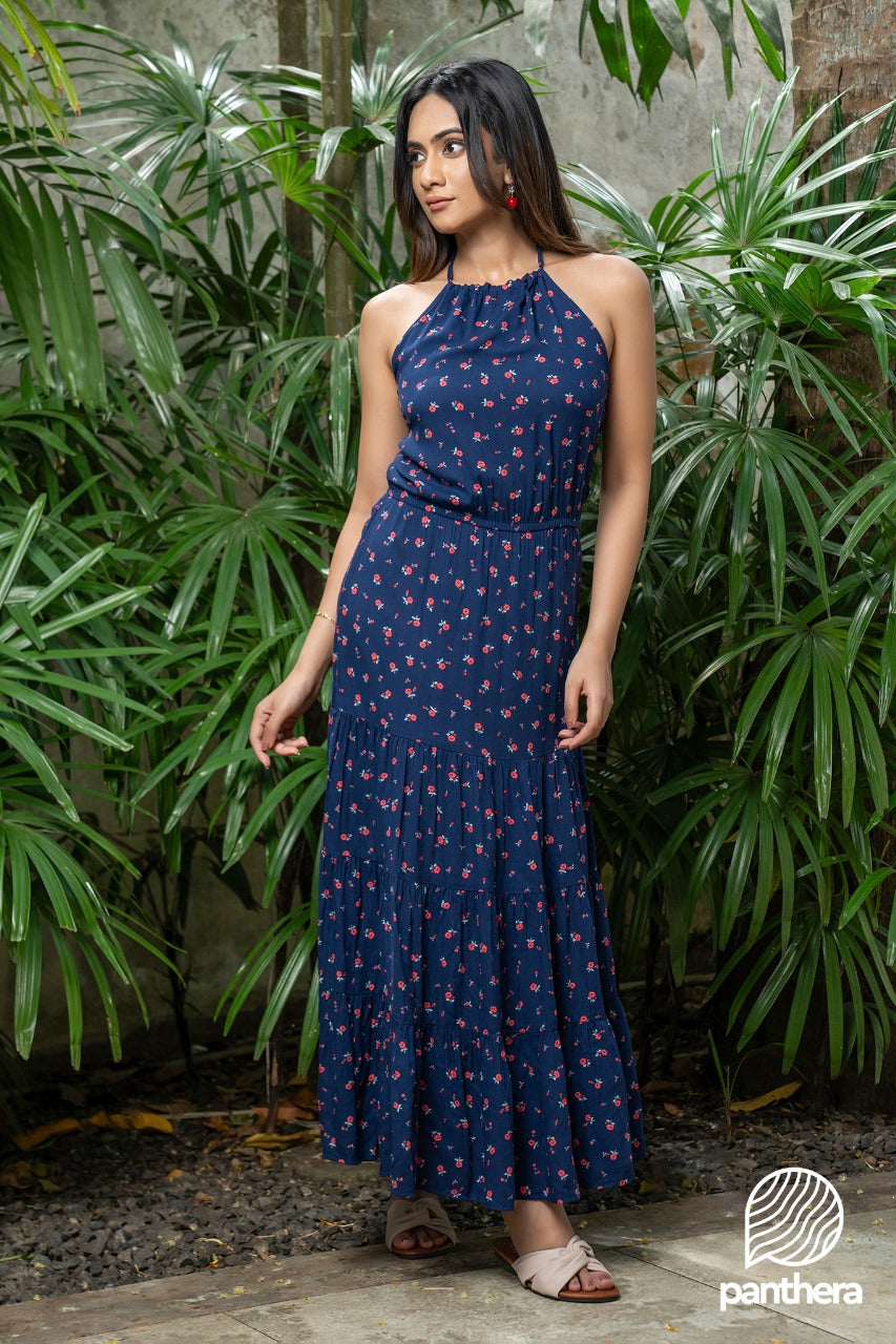 Holter Neck Frill Dress