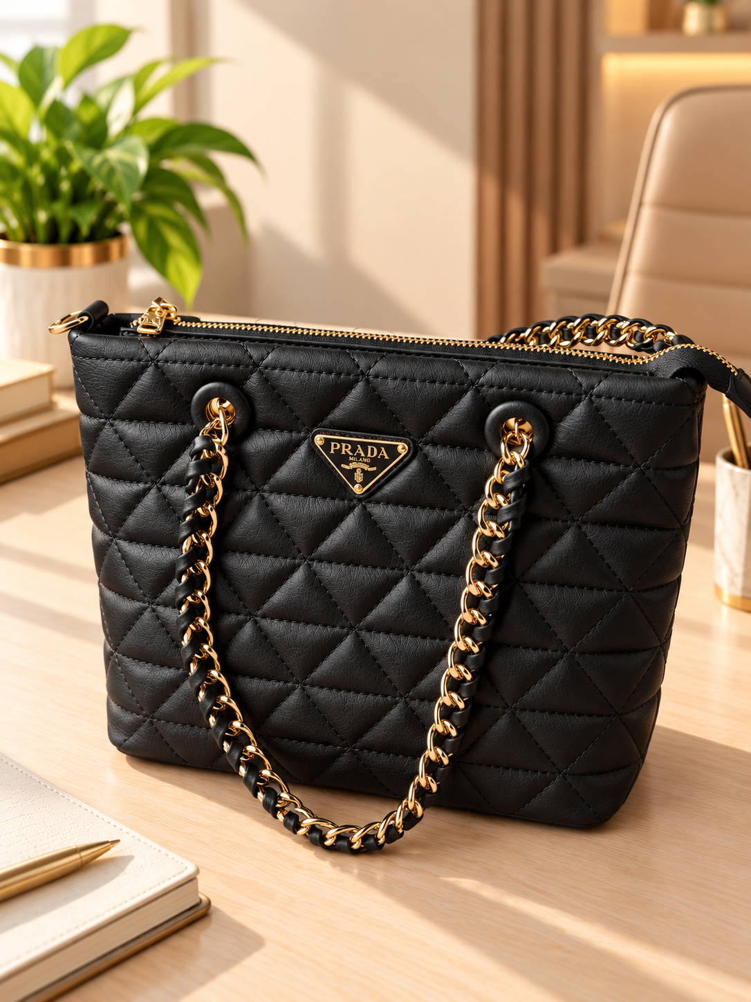 PRADA Quilted Chain Shoulder Bag