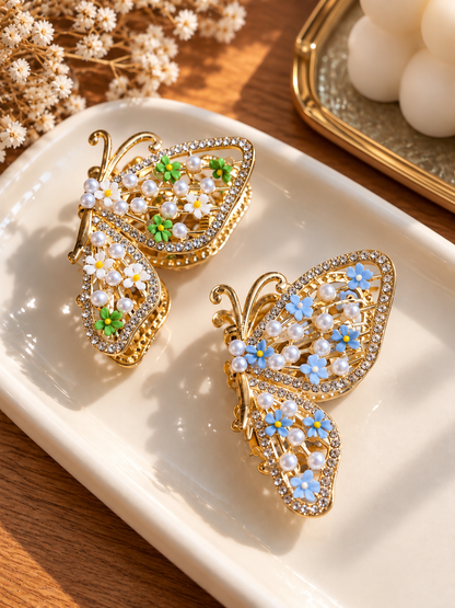 Floral Butterfly Hair Clip