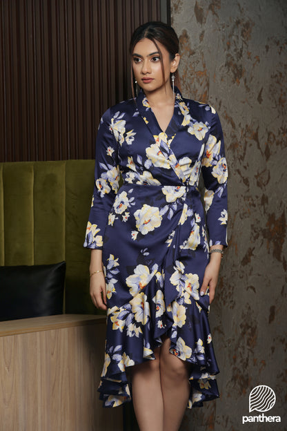 The Sapphire Muse Ruffle Dress