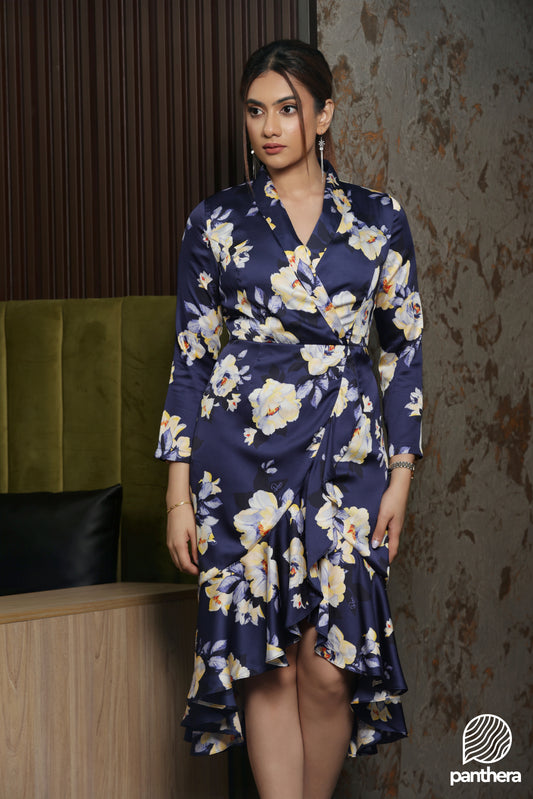 The Sapphire Muse Ruffle Dress