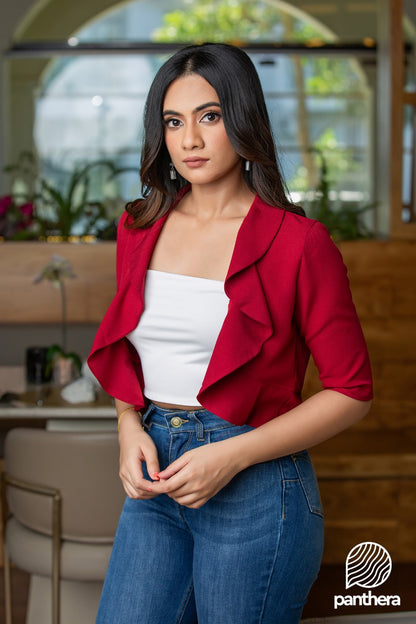 Frill Detail Over Coat