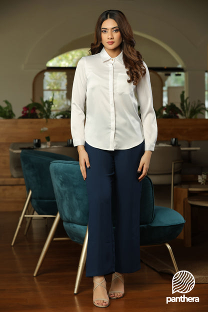 Classic White Satin Shirt