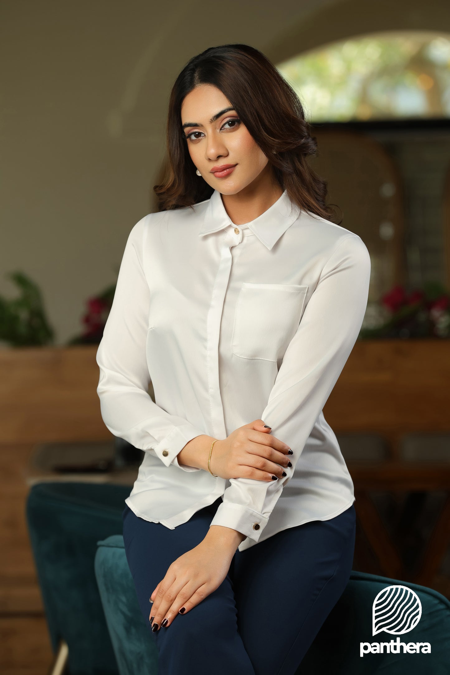 Classic White Satin Shirt