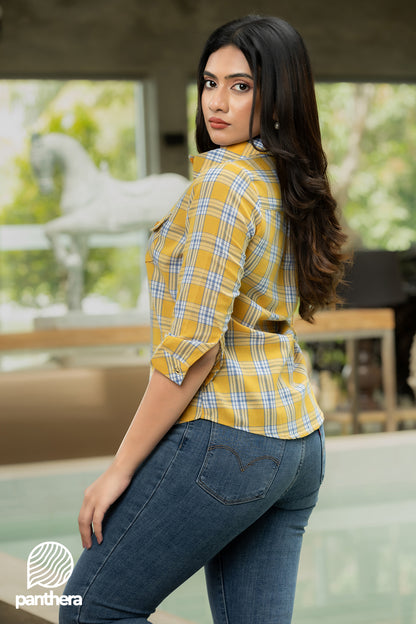 Check printed Double Pocket Shirt