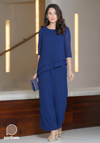Pant Suit with Boat Neckline