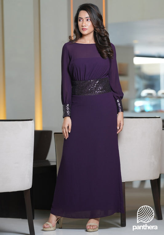 Sequins Detailed Long Sleeve Dress