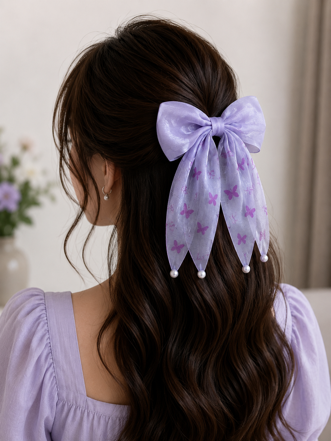 Bowknot Butterfly Printed  Hairpin