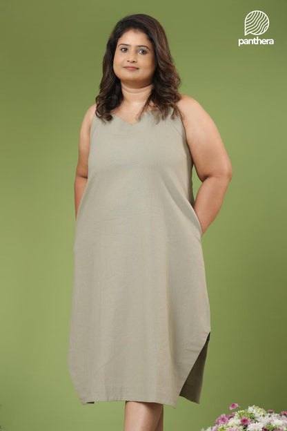 Sage Pocketed Trapeze Dress&nbsp;