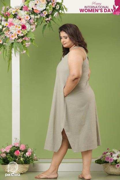Sage Pocketed Trapeze Dress&nbsp;