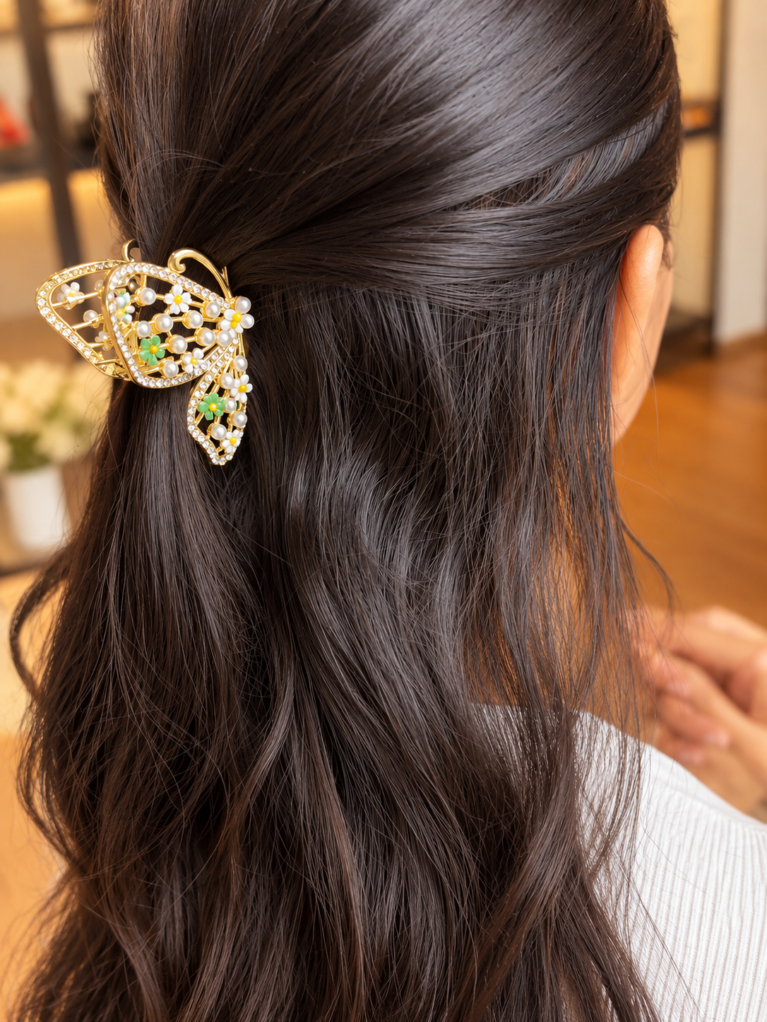 Floral Butterfly Hair Clip