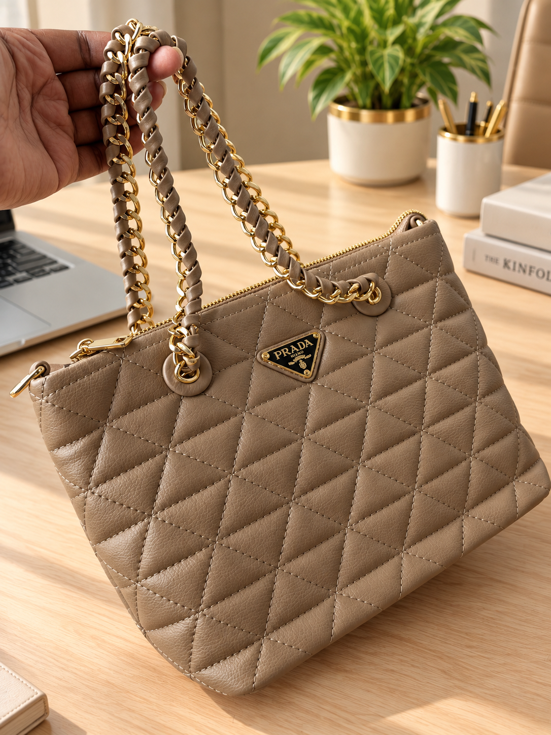 PRADA Quilted Chain Shoulder Bag