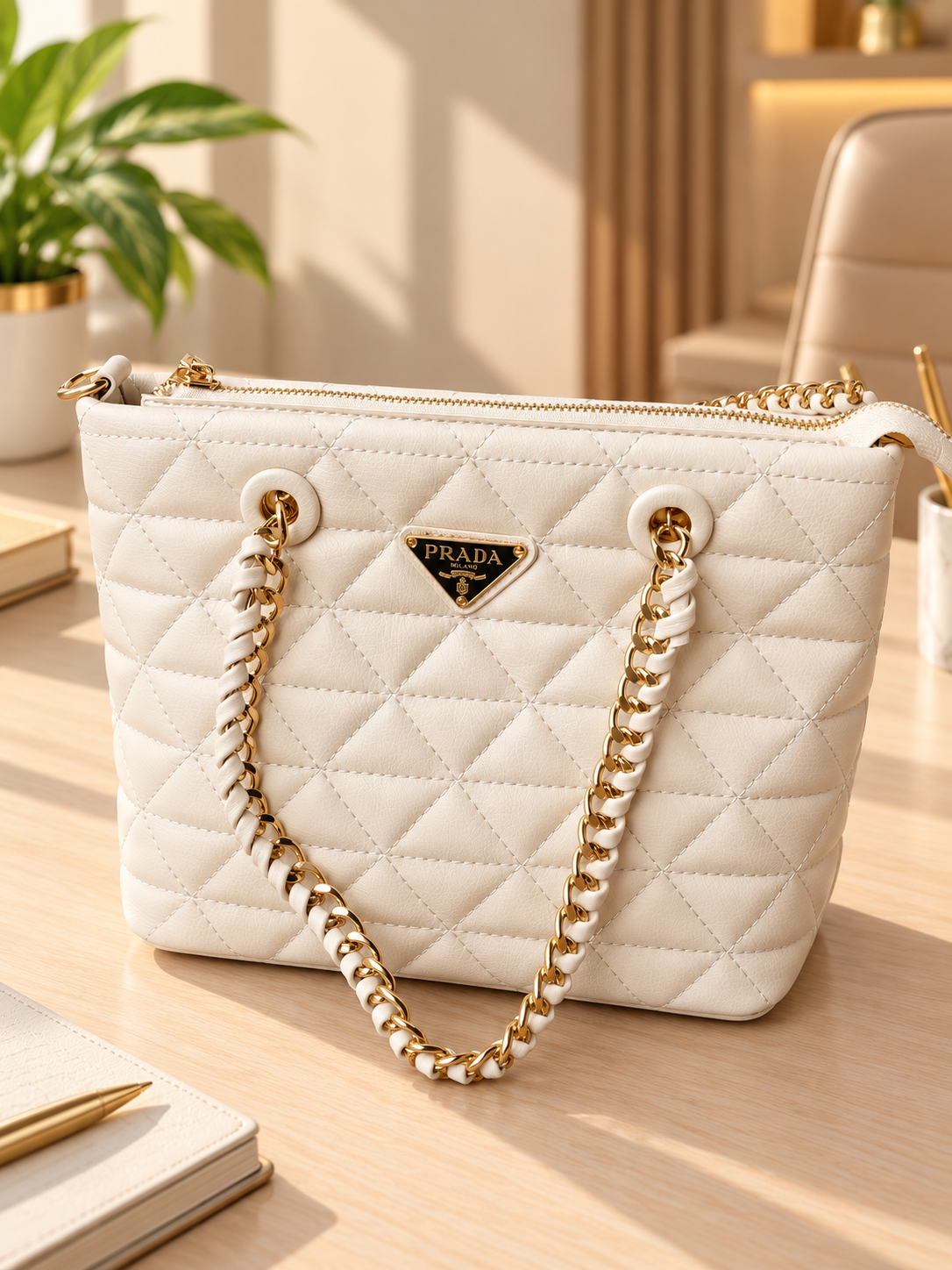PRADA Quilted Chain Shoulder Bag