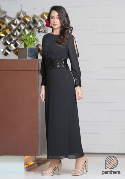 Sequenced Long Sleeve Part Dress