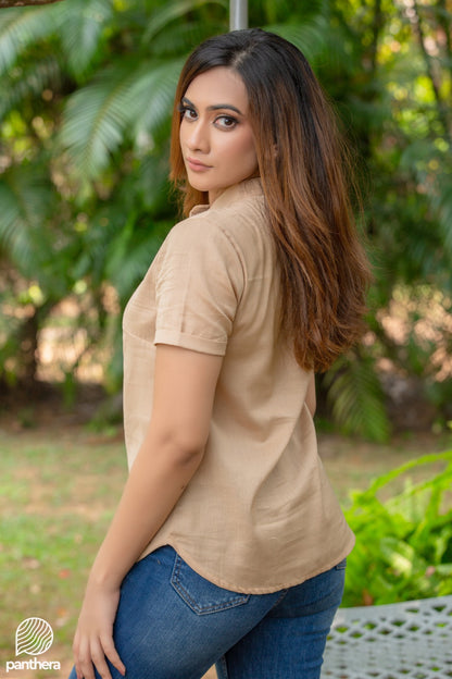 Embroidered Linen Top