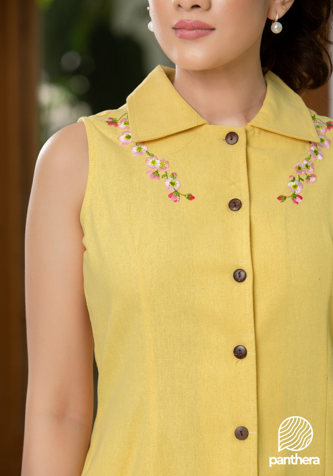 Embroidered Detailed Linen Dress