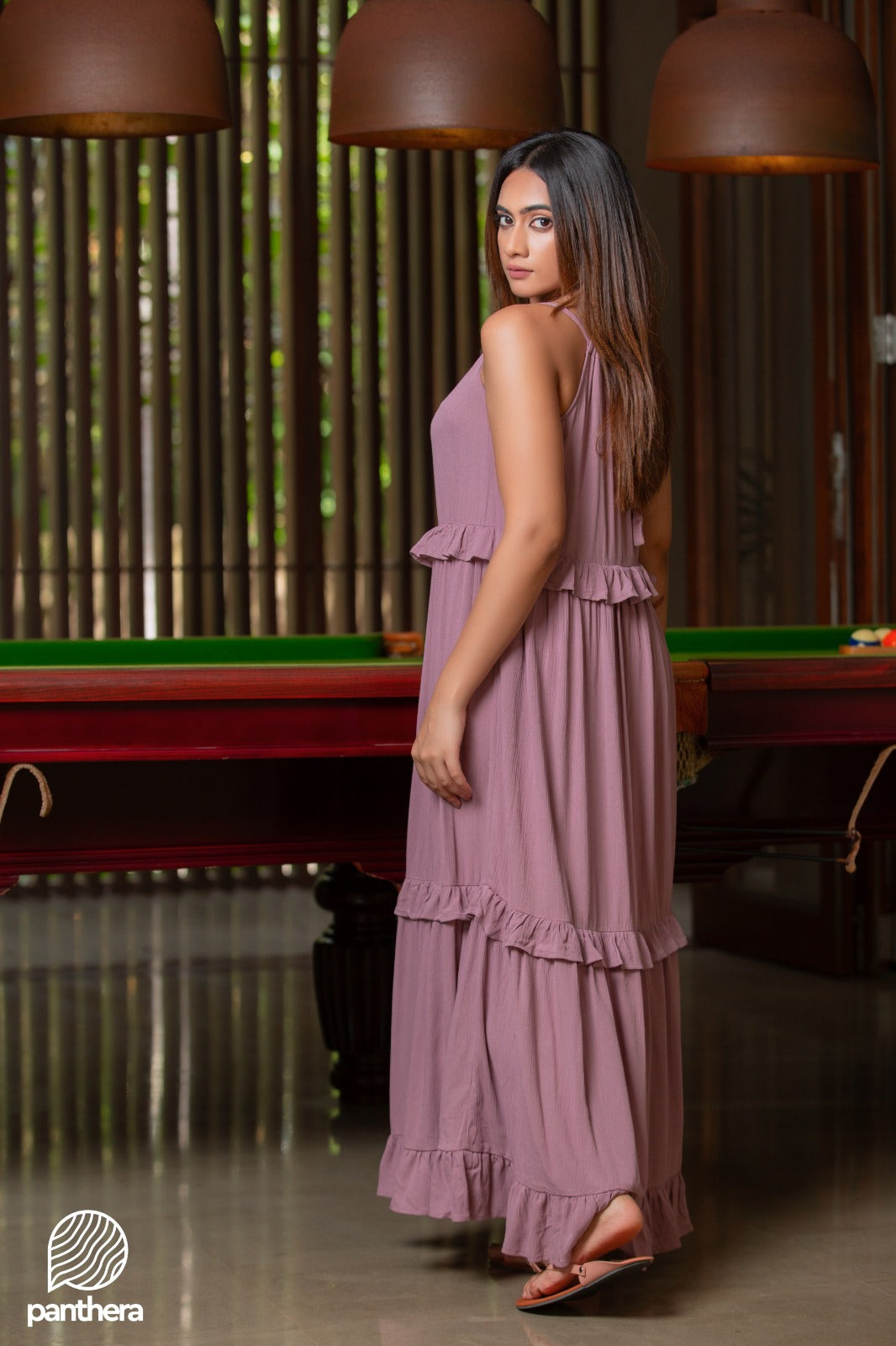 Sleeveless Frill Detail Maxi Dress