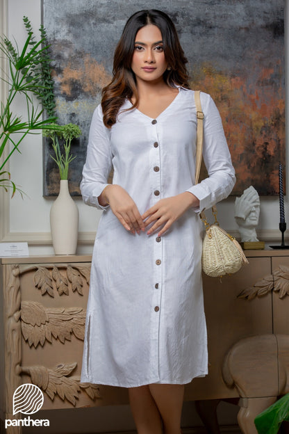 Long Sleeve Linen Dress