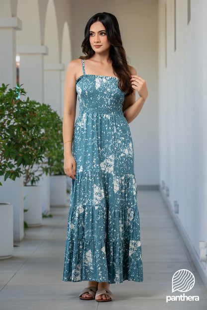 Smocking Detail Maxi Dress