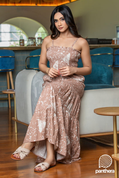 Smocking Detail Maxi Dress