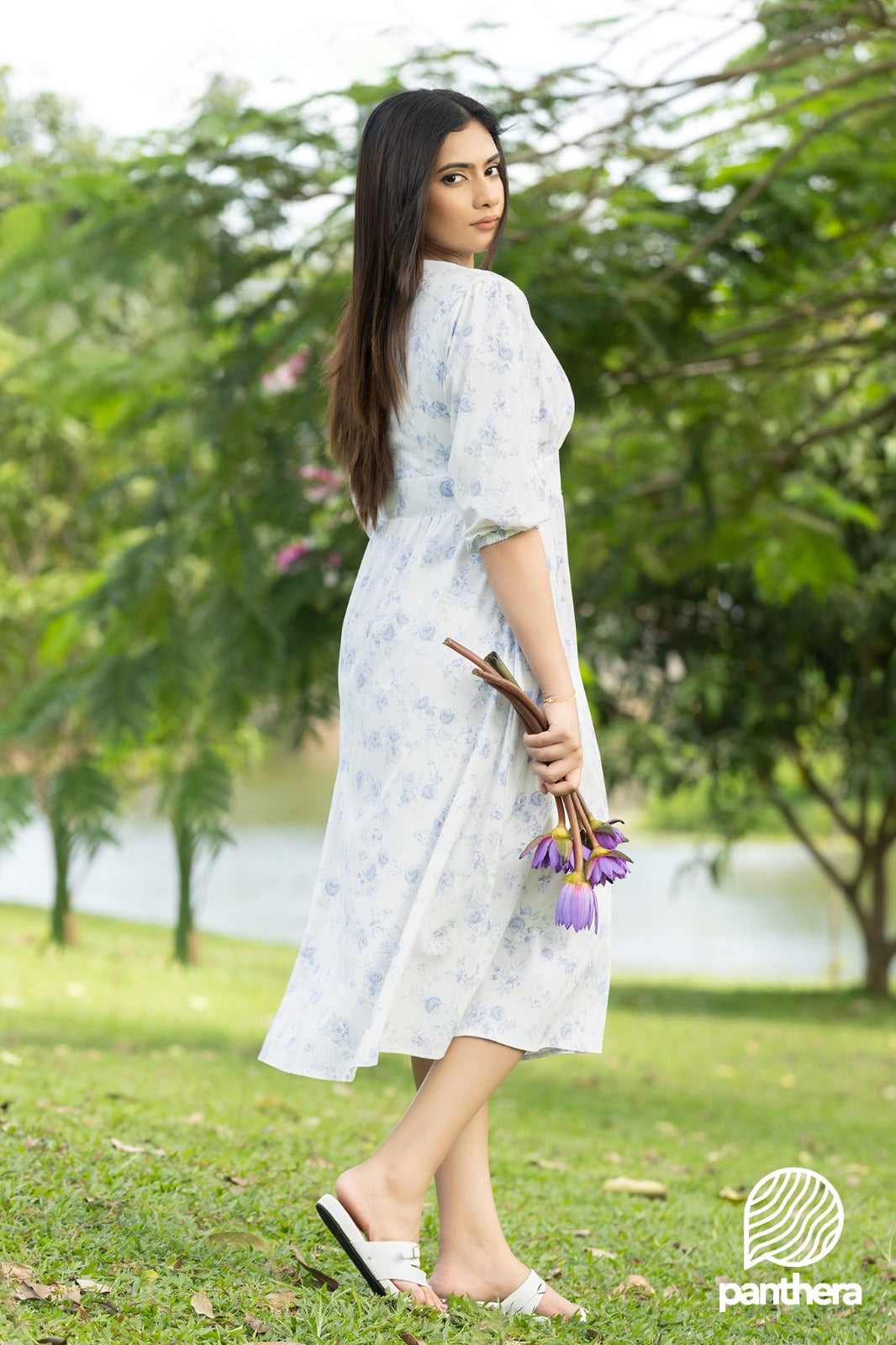 Blue Rose Printed Casual Dress