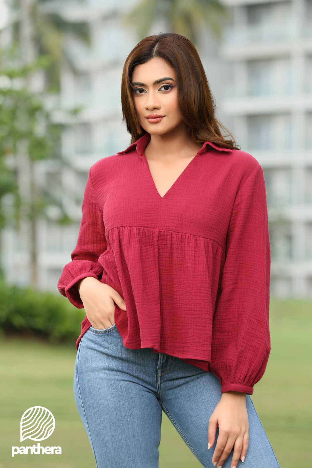 Frill detail Long Sleeve Top