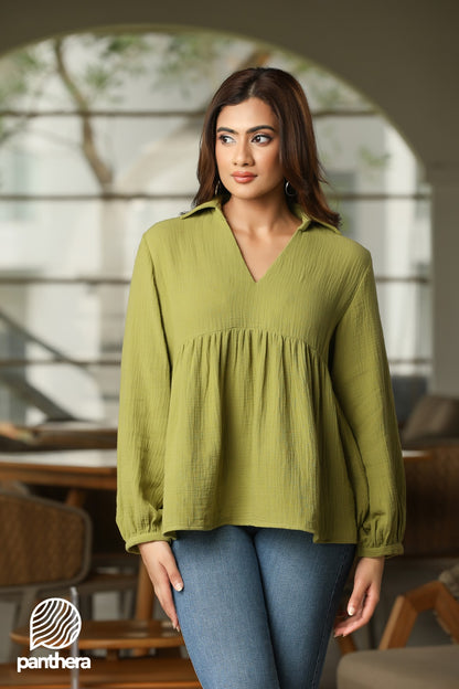 Frill detail Long Sleeve Top