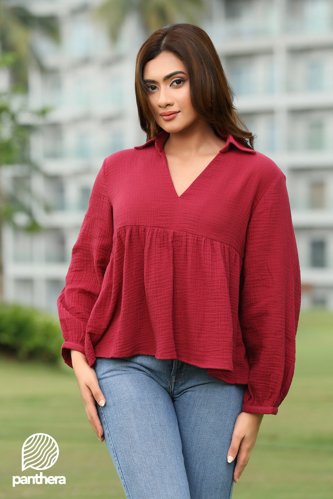 Frill detail Long Sleeve Top